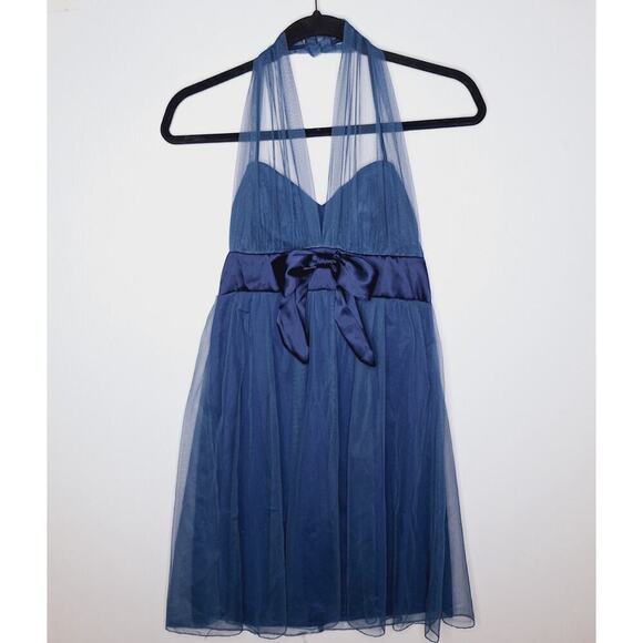 Vintage Y2K Babydoll Dress Halter Mesh Kiki XS Whimsygoth Fairy Coquette Bow - Picture 2 of 10